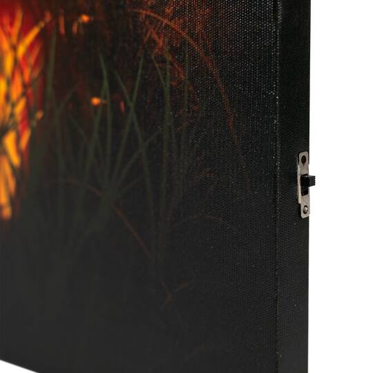 LED Lighted Jack-O-Lanterns in a Cemetery Halloween Canvas Wall Art